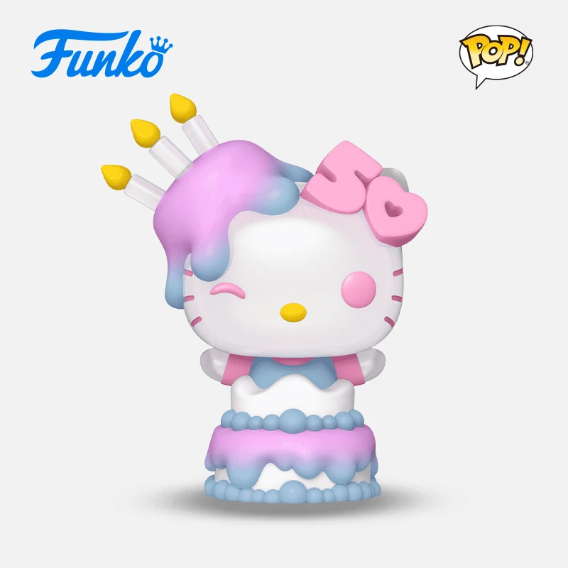 Originele Funko Pop Hello Kitty 50e Verjaardag Anime Figuur Sanrio Kitty Kat Actie Beeldje Grote Hoofd Pop Ornamenten Speelgoed Geschenken