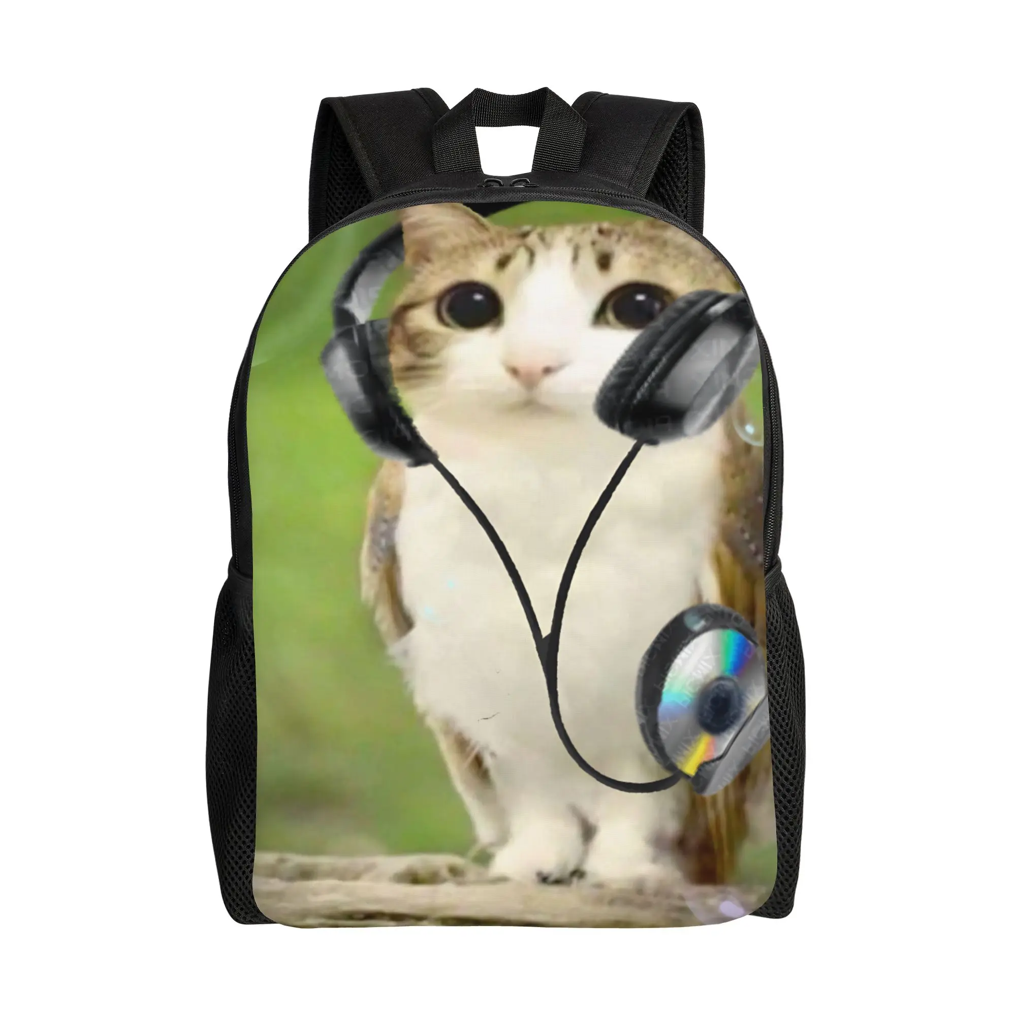 

Meowl Meme Teenage Backpack Sports Student Cat Owl Brainrot 90s Daypack for Men Women College Canvas Bags