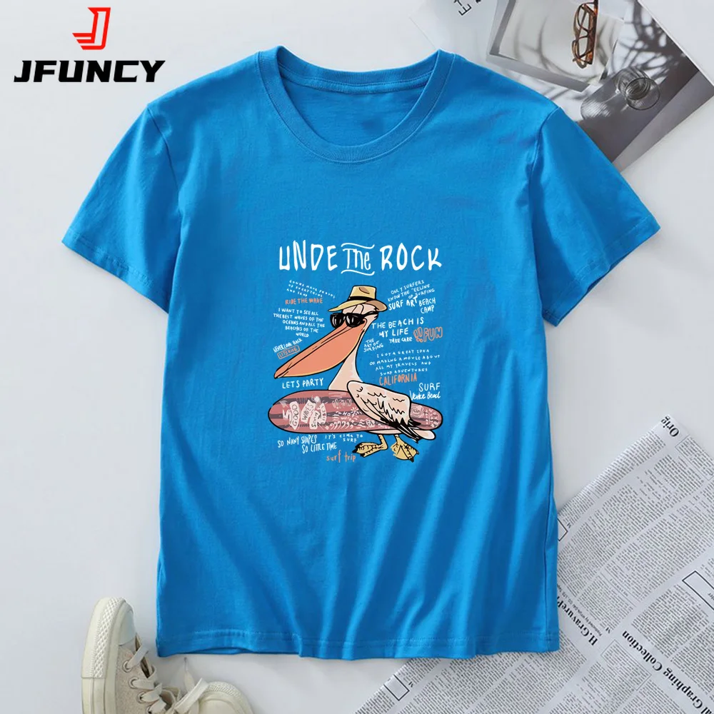 

JFUNCY женские футболки, женские футболки с коротким рукавом, летние топы, женская одежда, Новая графическая футболка с бабочкой, Женская хлопковая футболка