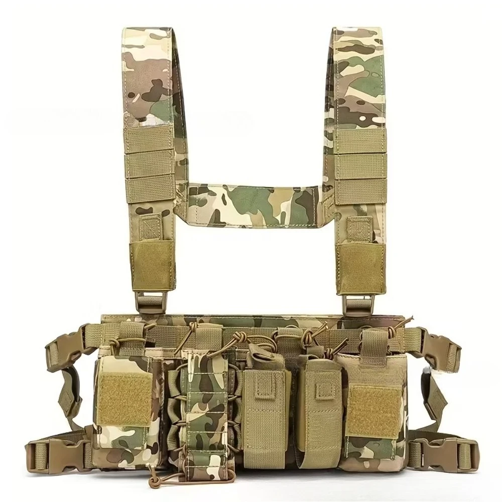 D3 Tactical Chest Rig Vest Molle Multi Pocket Lightweight Chest Harness Outdoor CS Wargame Hunting Adjustable Tactical Vest