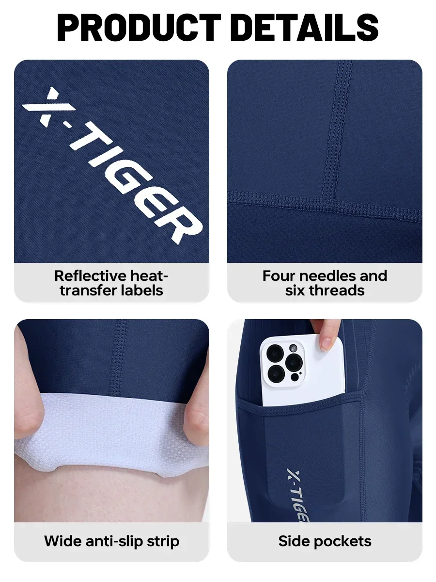 X-TIGER Damen-Radhose, stoßfest, mit Baumwolle gepolstert, MTB-Fahrradhose, atmungsaktiv, schnell trocknend, Pro-Rennradhose mit Taschen – Detail 9
