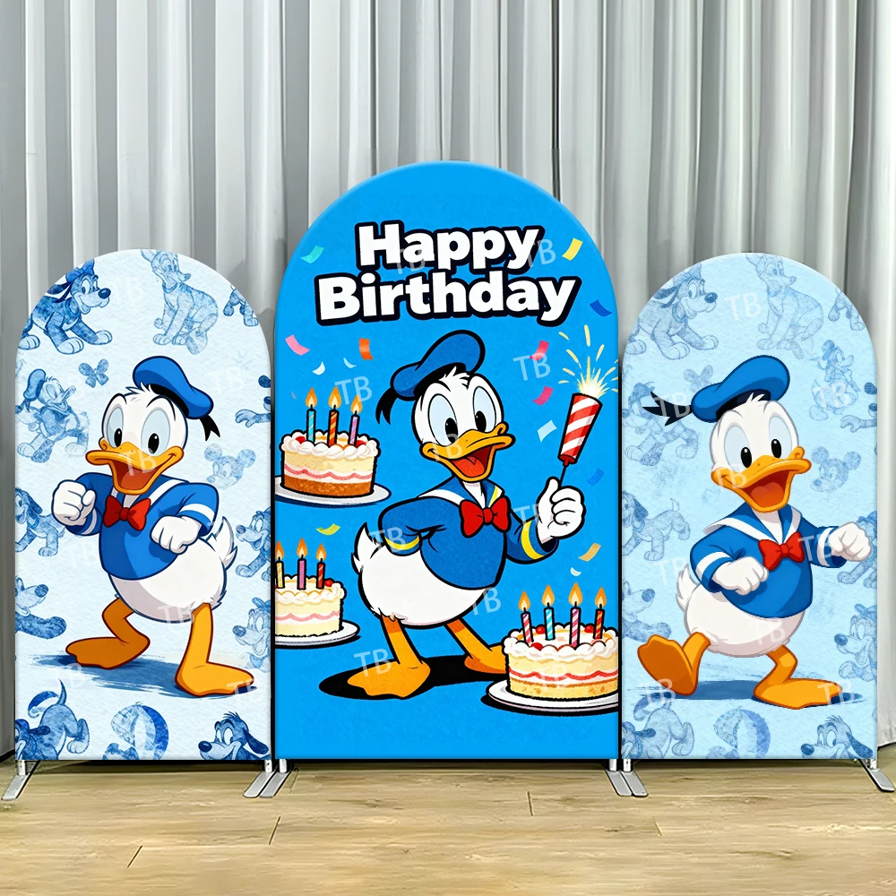 

Дональд Дак С Днем Рождения Стиль Арка Фон Крышка Праздничная Веселая Сцена Для Детей День Рождения Baby Shower Фотобудка Декор