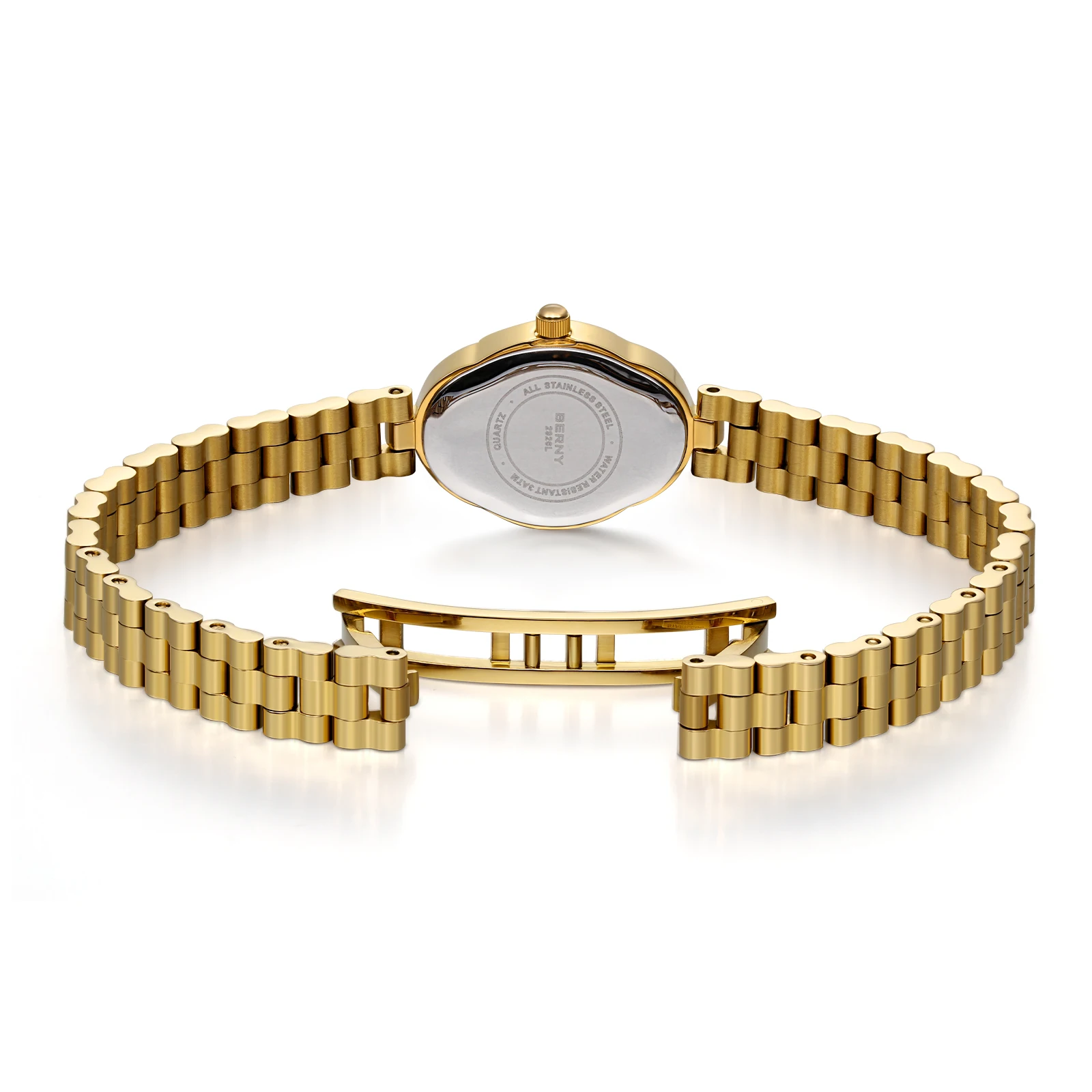 BERNY-Ensemble de montre-bracelet à quartz doré pour femme, bijoux minimalistes, montres multicolores pour femme, petit bracelet