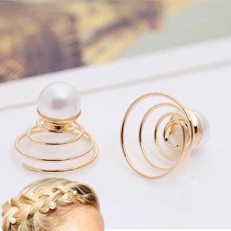 Forcina per capelli con perle finte Girare la vite Accessori per capelli con piatto piccolo Accessori di moda per gioielli da sposa delicati e adorabili all'ingrosso