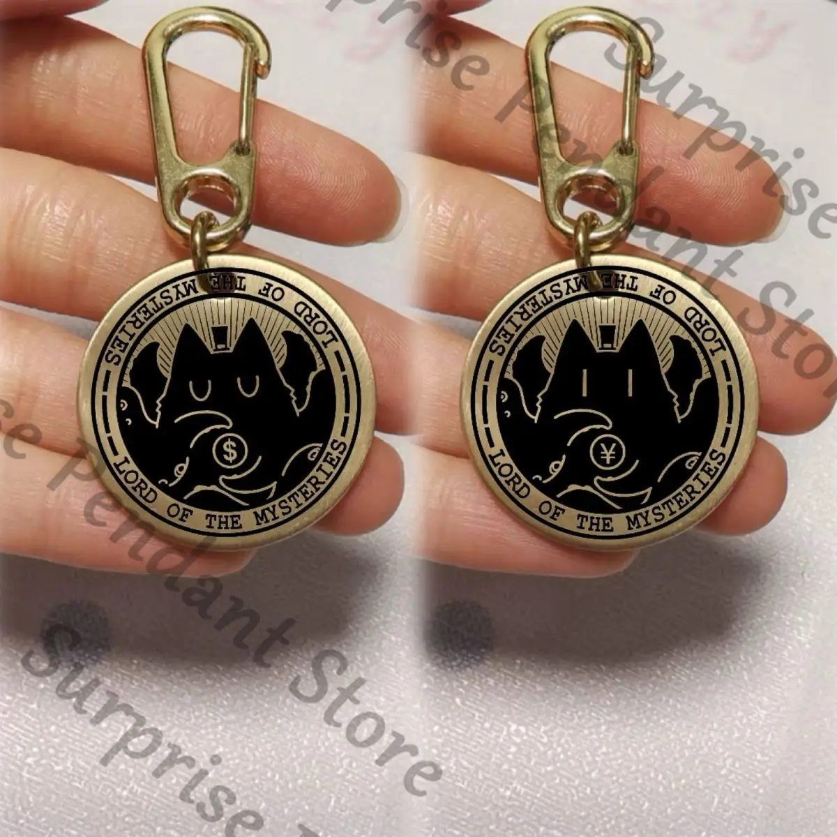 سيد الألغاز زملاء ambitus المفاتيح رائعتين كلاين موريتي عملة ذهبية مجوهرات القط الاكريليك حقيبة قلادة