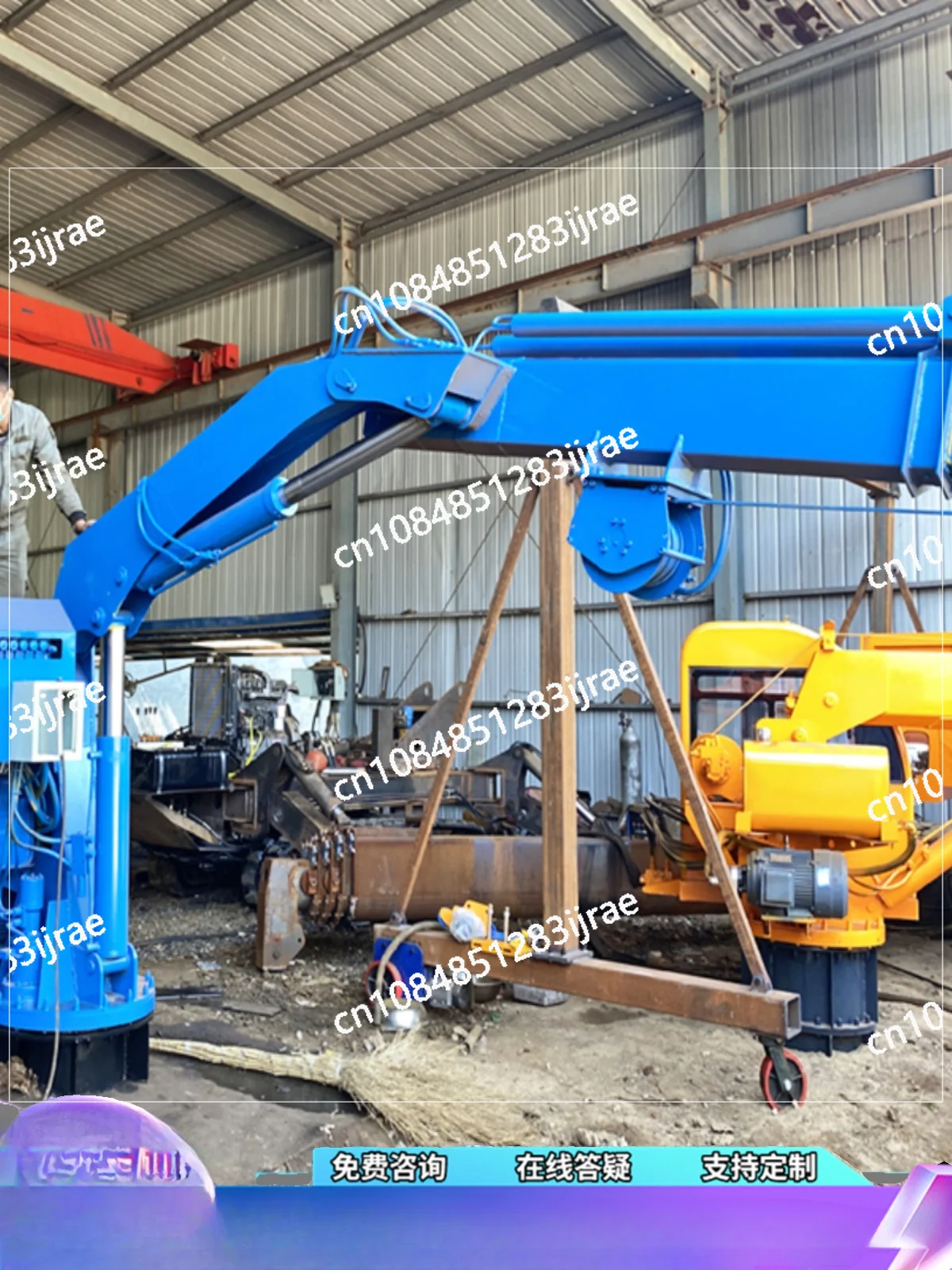 Marine Folding Arm Crane Small Boat Crane Wharf Fixed Crane Hydraulic Telescopic Folding Vehicle-mounted