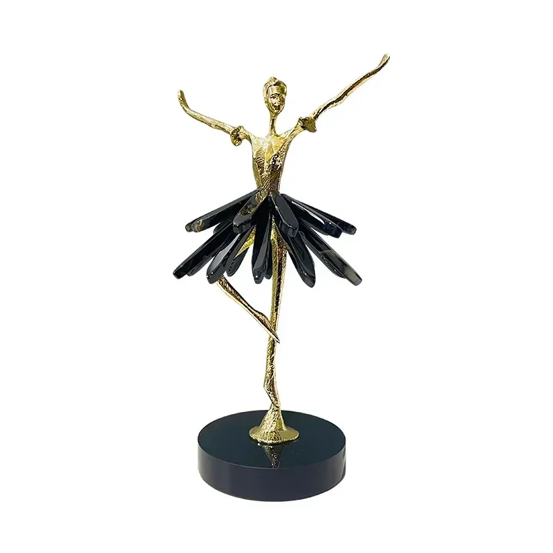 

European light luxury alloy dance ornaments, desktop creative characters, crystal decorative handicrafts