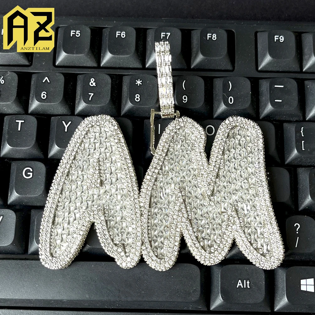 Big Customized letters Necklaces Men Bing Iced Out Custom Name Logo Necklace DIY Hip Hop Jewelry Free Shipping