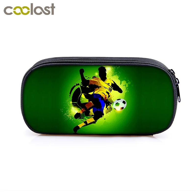 Soccer / Football Cosmetic Cases Pencil Bag Sports Ball Game Competition Boys Pencil Bags Kids Pencil Box Case Stationary Bags