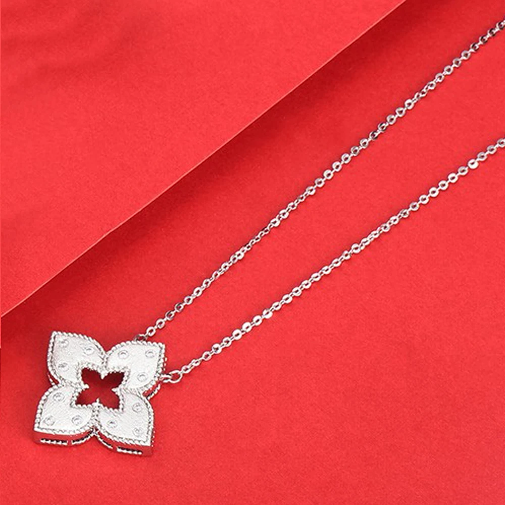 

Siscathy New Fashion Lucky Clover Luxury Long Necklace Jewelry Set Zircon Geogemry Chain For Women Party Jewelry Accessories