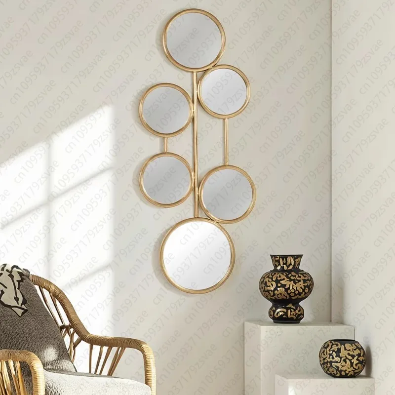BOLIDE modern style gold round iron frame 4.0mm thick minimalist style decorative wall mirror, suitable for home decoration