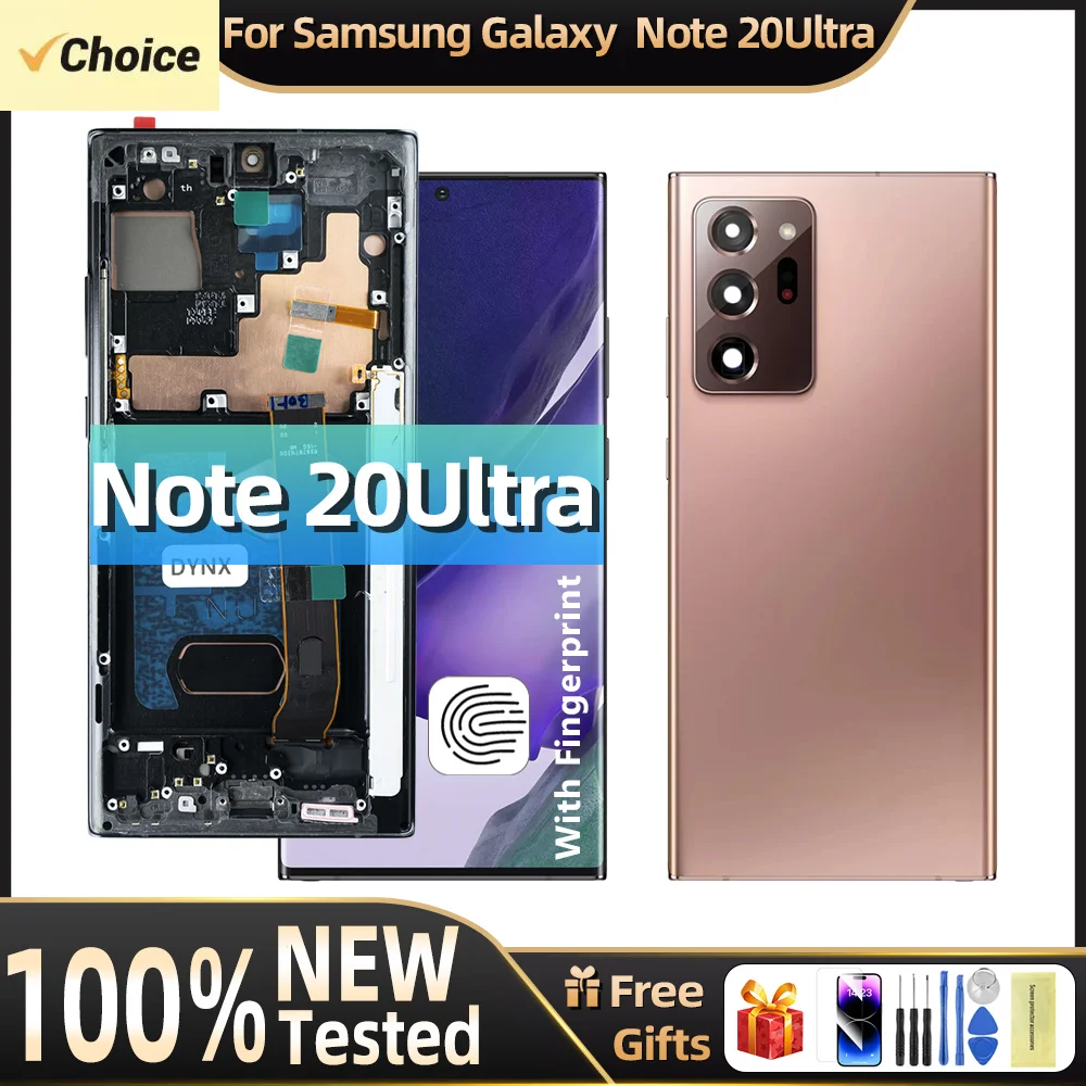 Super Amoled Display Note20 Ultra With Frame LCD For Samsung Galaxy NOTE 20 Ultra N985 N985F N986B Touch Screen Digitizer Repair