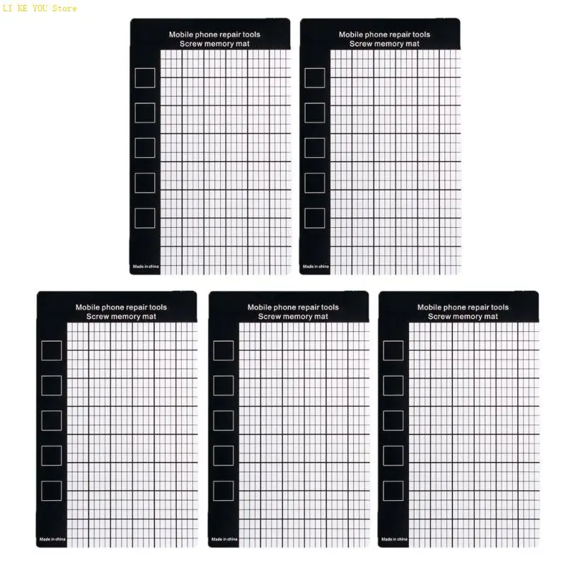 Screw Memory Mat Grids Layout Repair Parts Organizers, 5 Pack Plastic Screw Organizers Mat for Phone Repair