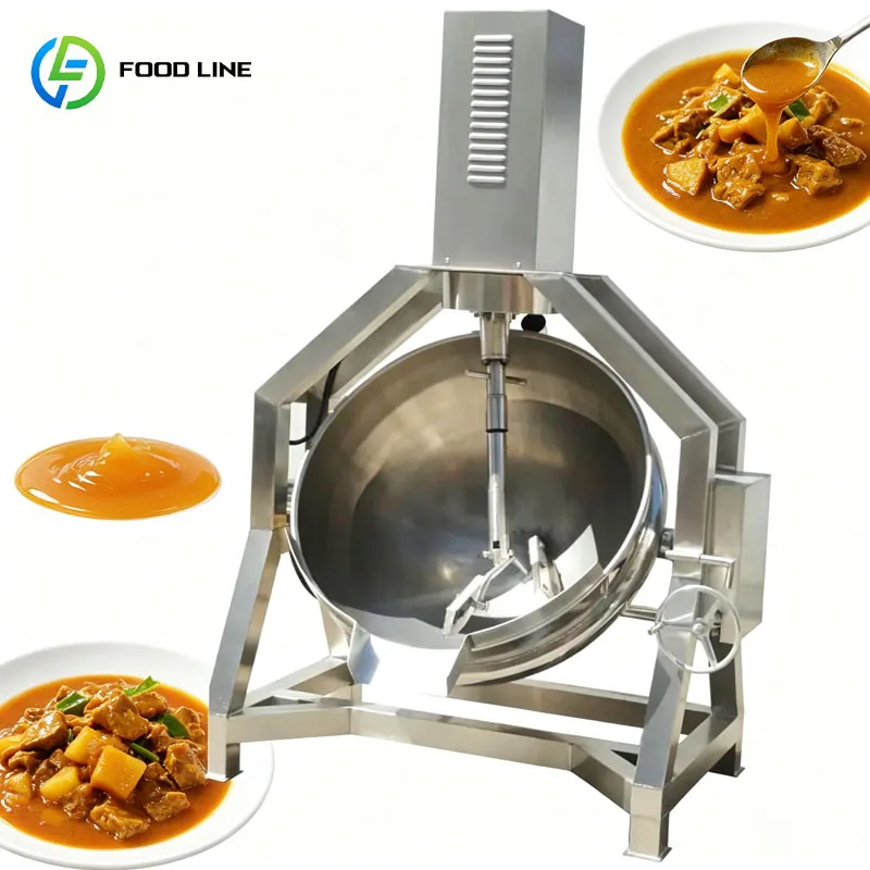 Industrial Electric Cooking Mixer Kettle Tilting Jacketed Cooker For Jam Sauce Soup Customized