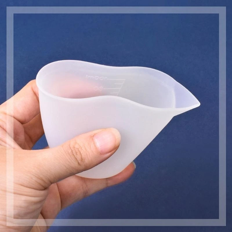 F42F 100 مل كوب راتنج مع مقياس دقيق لسيليكون مجوهرات سيليكون قياس كوب مختلط كوب غير لاصقة