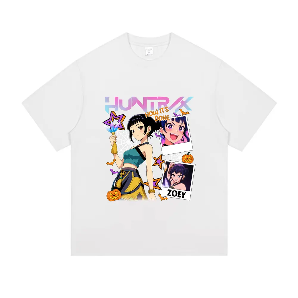 Kpop شيطان الصيادين زوي الجرافيك تي شيرت الذكور عيد الميلاد هالوين نمط الشارع الشهير الرجال المرأة عادية لينة القطن تي شيرت بلايز #4
