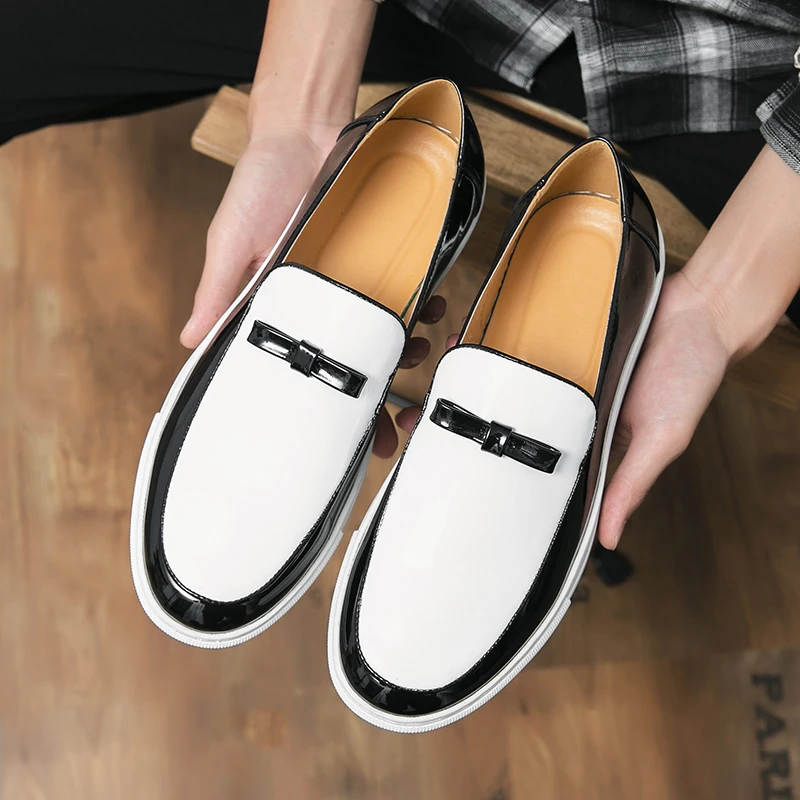 Men  New Tassel Shoes Thick Sole Wear resistant Classic Fashion Lefu Shoes White Size 38-46 Men Shoes