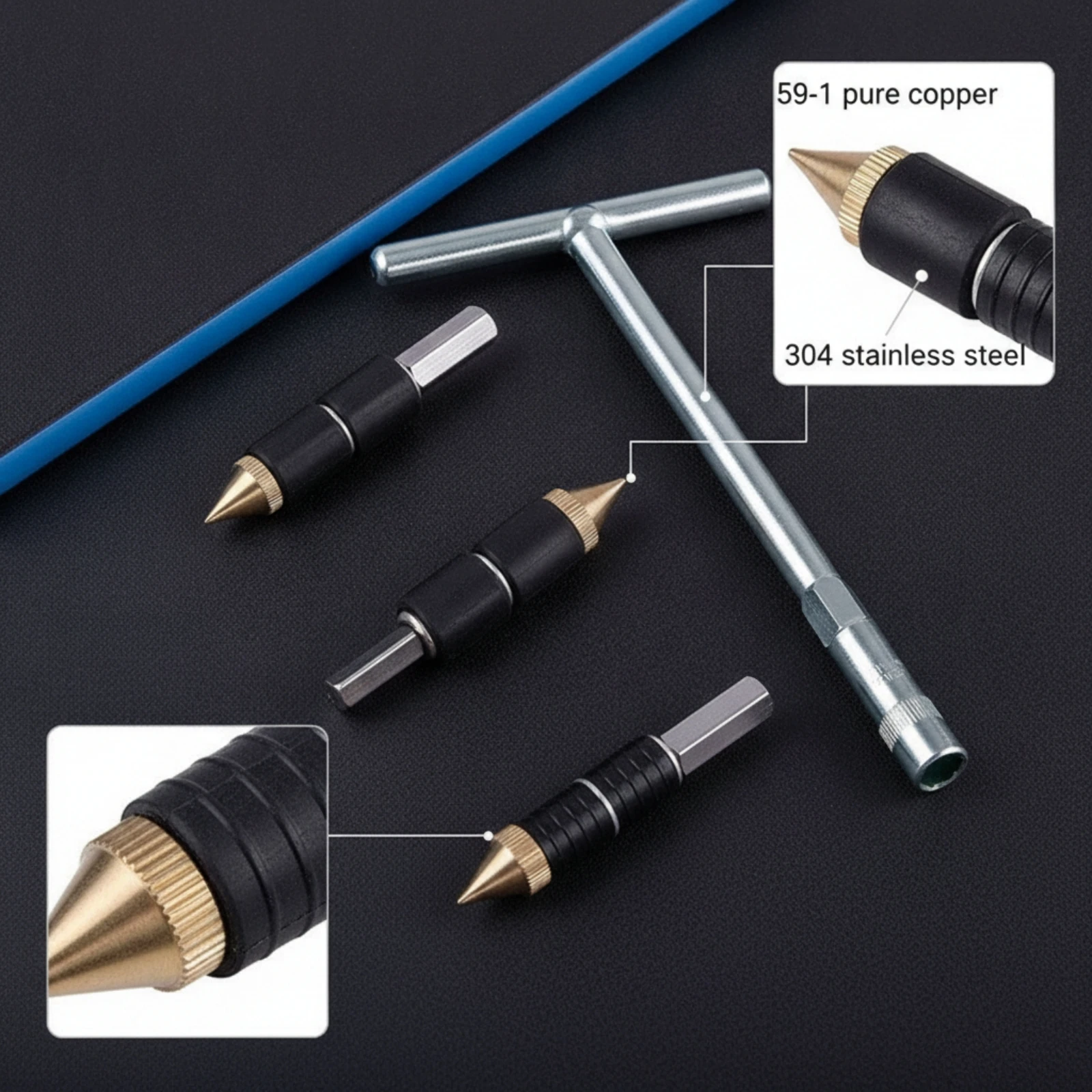T-Handle Pipe Plug with Adapter Sleeves Reusable Water Pipe Plugging Tool with Wrench Water Stopper Tool Sturdy Rustproof