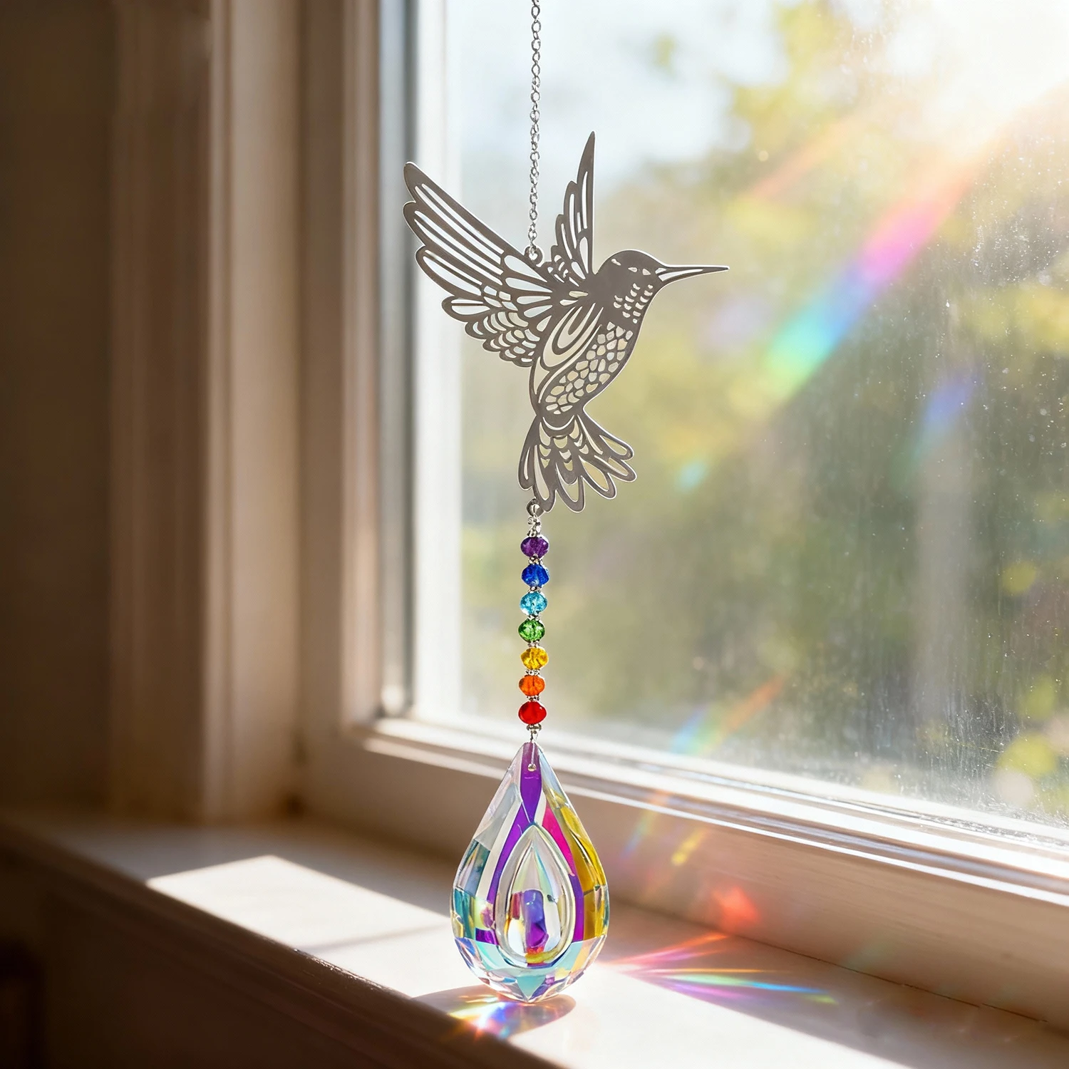 Crystal SunCatcher Prisms Hanging Rainbow Chaser Window Wind Chime Tree of Life Car Art Hanging Pendant Home Garden Decoration