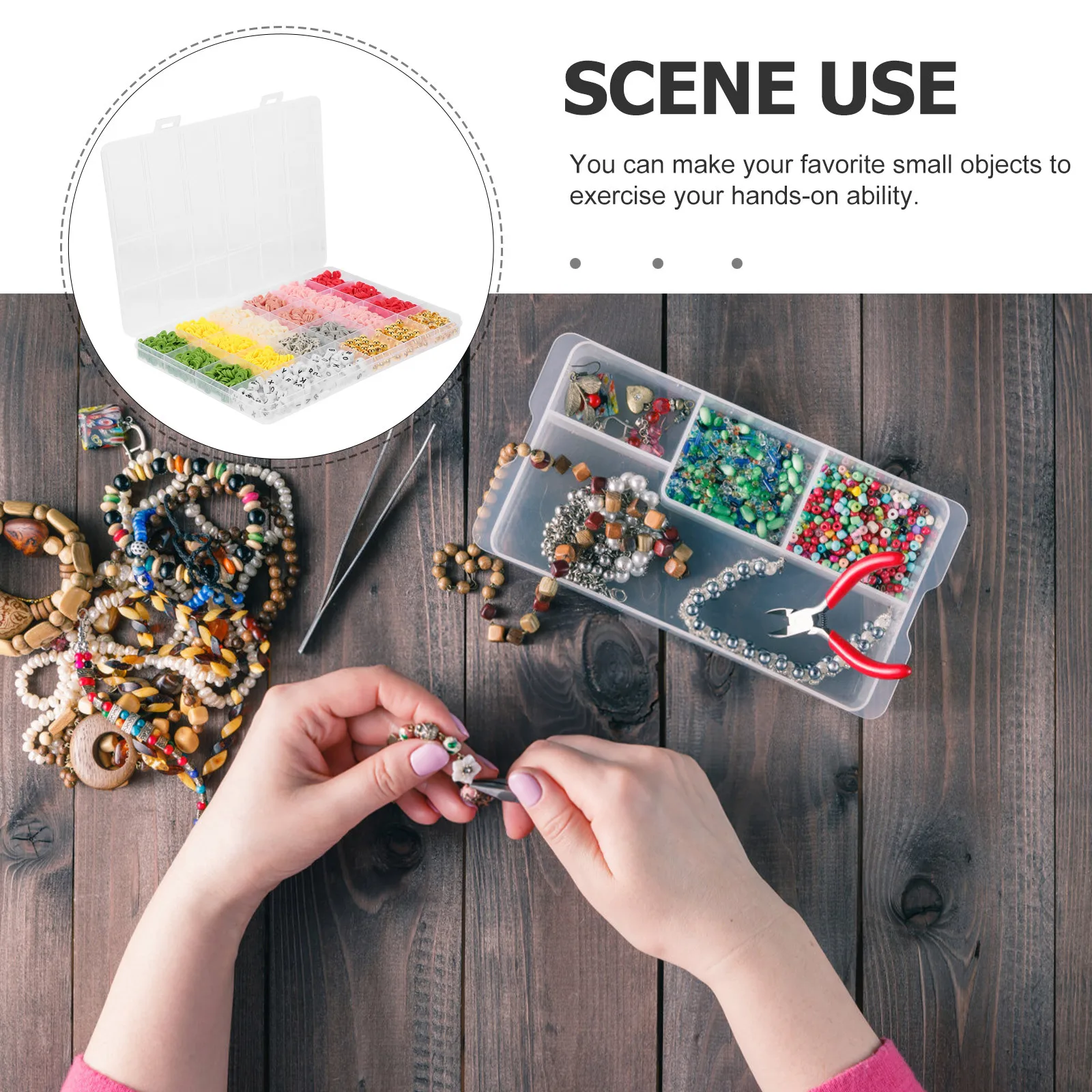 Scatola di perline in argilla polimerica Set di perline sparse con distanziatore piatto colorato per braccialetti fai-da-te, collane, creazione di gioielli, perline distanziatrici artigianali
