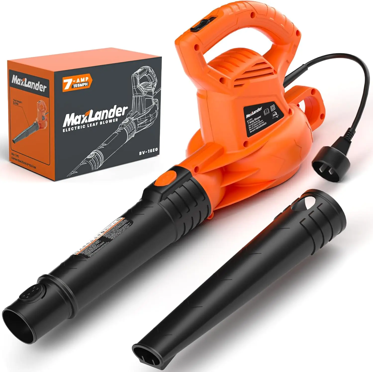 

Leaf Blower Corded, 7-AMP 350CFM/155MPH Electric Leaf Blower, Lightweight Handheld Small Leaf Blowers for Lawn Care