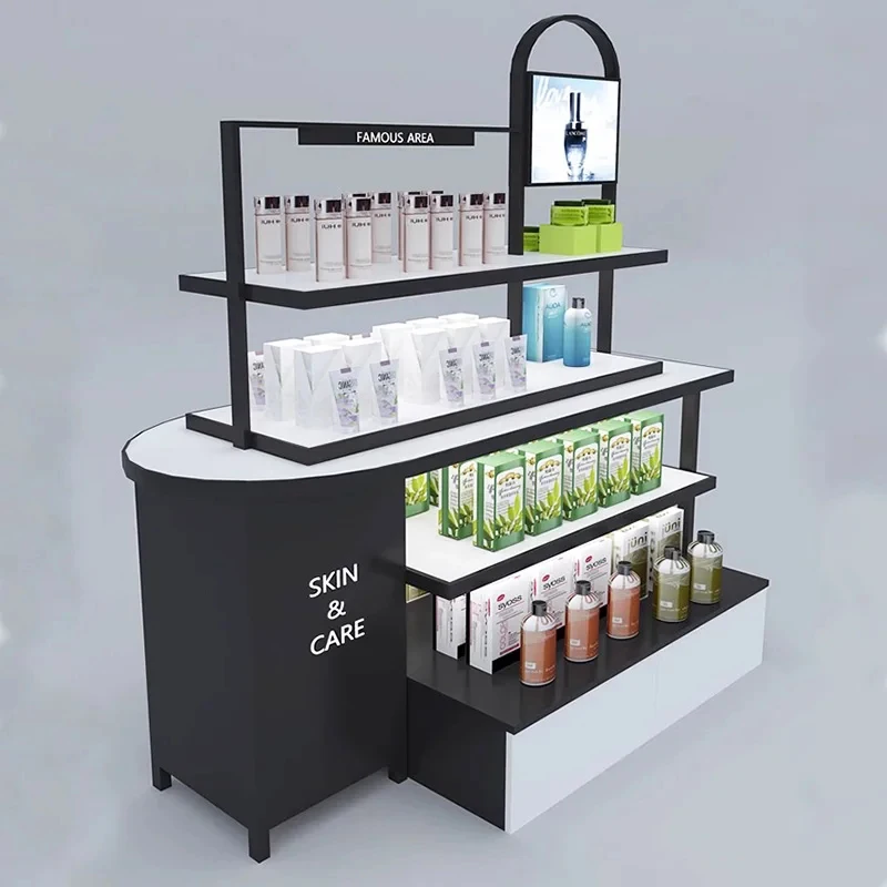 custom.Modern High-End Customized Cosmetic Display Counter Shelves Factory Direct-Sold Exquisite Shop Furniture