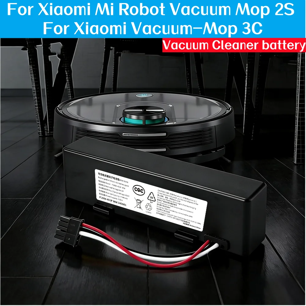 14.8V Replacement Battery STYTJ02YM for Xiaomi Mijia Mop P/2S/12S/3C Yunmi MVVC01 Haier JX37 Wyze WVCR200S Conga 3290 3390Vacuum