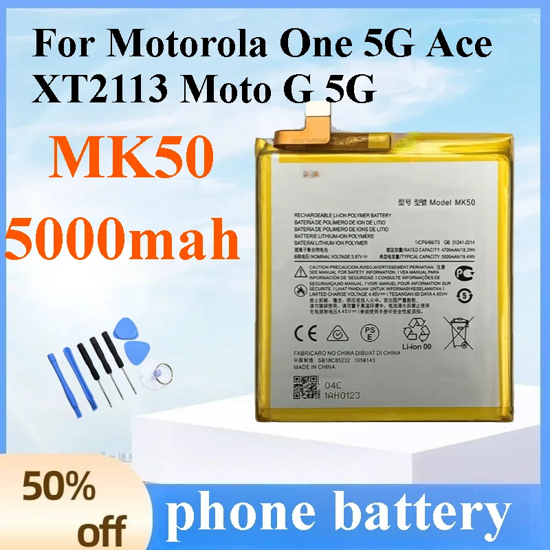 

New MK50 Battery 5000mAh for Motorola One 5G Ace Moto G 5G XT2113 Replacement Phone Battery Persistent Standby