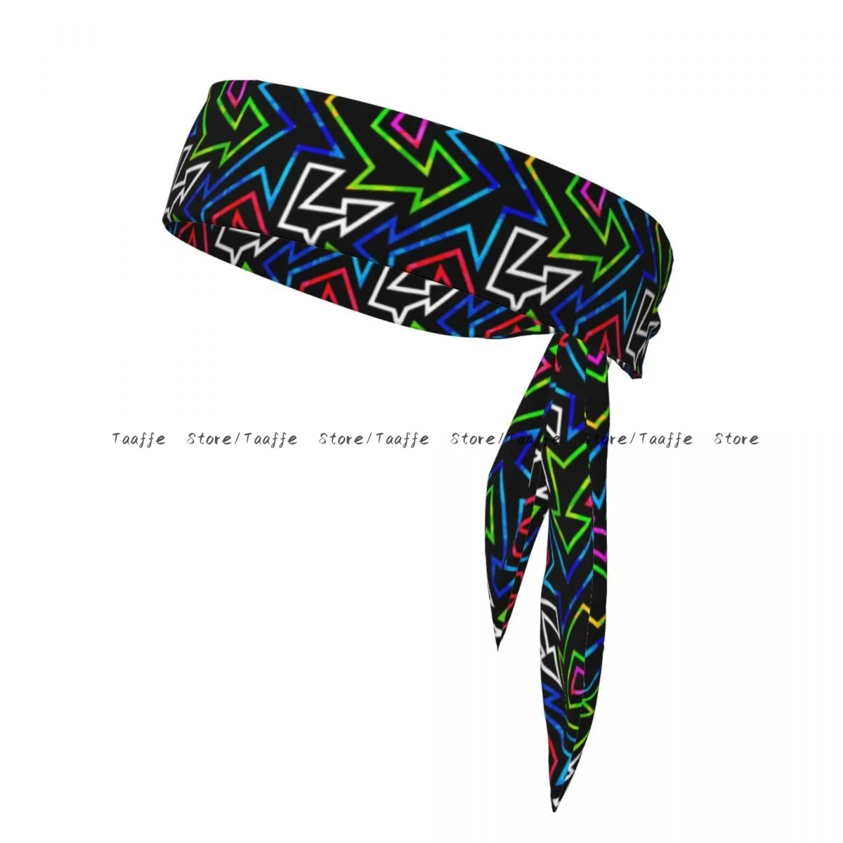 

Head Tie Sports Headband Geometric Grunge Print Athlete Sweatbands Head Wrap For Working Out Running Yoga