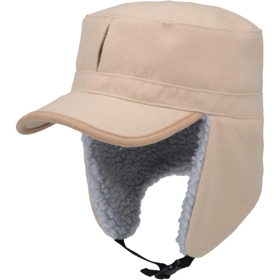 

Winter Windproof Ear Flap Hats Denim Baseball Cap Ushanka Trapper Hat MenandWomen Fashion Army Cap