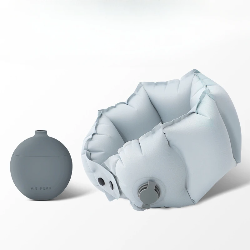 Neck Scarf Inflatable U-shaped Pillow with Inflatable Pot Inflatable Pillow Portable Storage Travel Neck Pillow