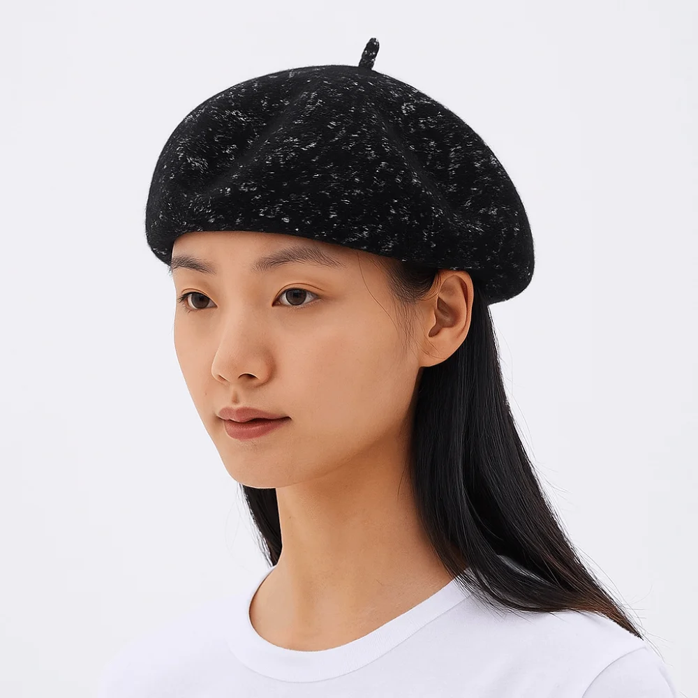 

Fashion Wool Women Berets Knitted Keep Warm British Beanie Hat Korean Style Elastic Painter Caps Ladies