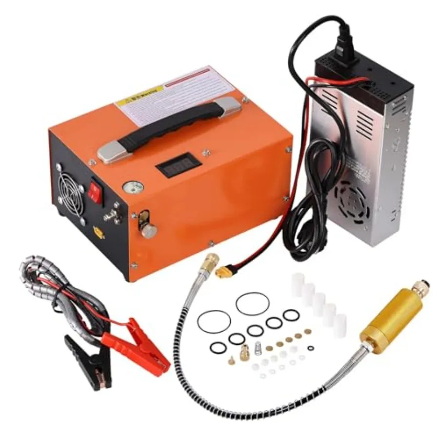 Compressore d'aria Pcp 4500PSl Pompa gonfiabile portatile 12V DC 110V AC con funzione di arresto manuale Adattatore di alimentazione esterno Costruito fresco