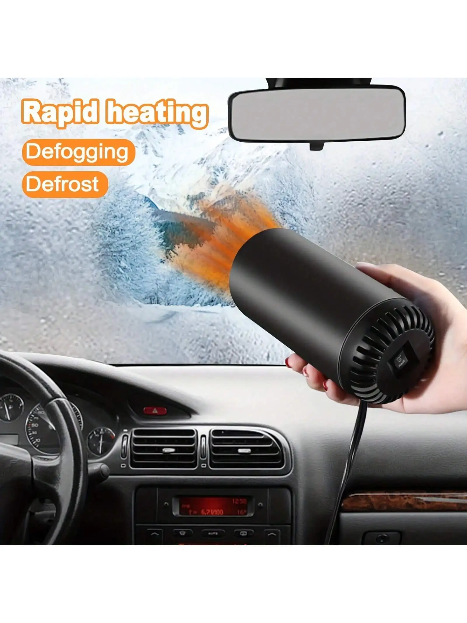 

12V Multi-Functional Car Heater With Stand, Defrost & Warm, Winter & Summer Use, Cup-Shaped Cylinder Heater, Quick & Convenient