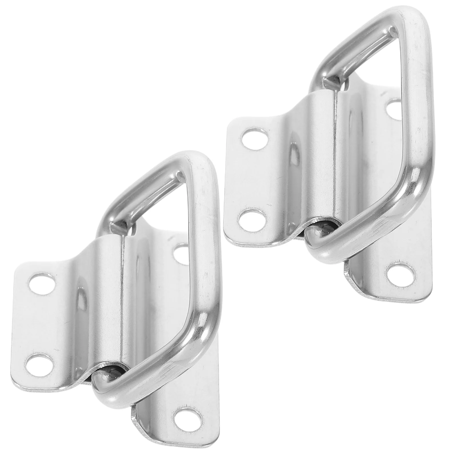 

2pcs Industrial Iron Handles Stainless Steel Collapsible Toolbox Furniture Flight Storage drawers cabinet hardware chest