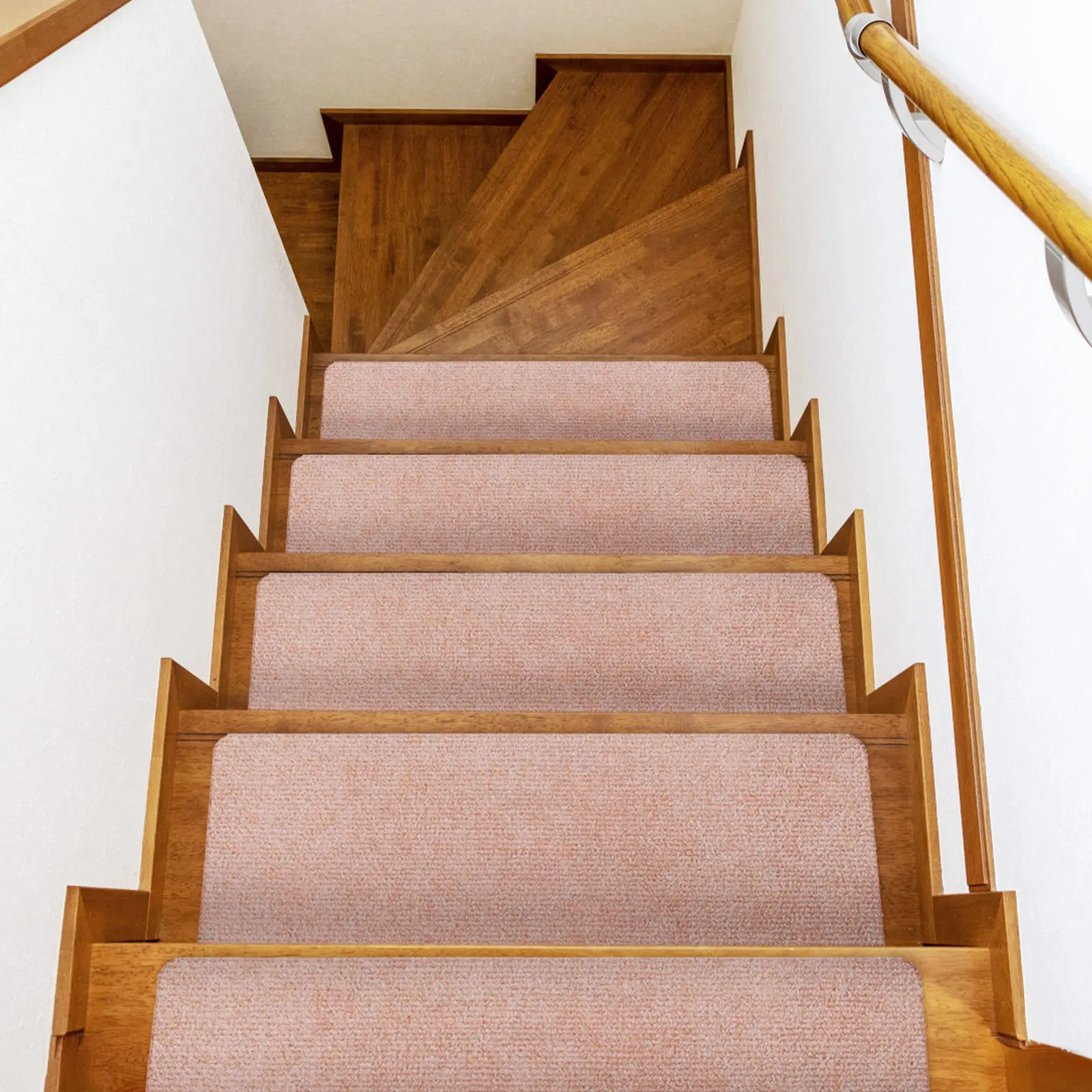 

15Pcs Non Slip Stair Mats Self Adhesive Carpet Treads Indoor Peel and Stick Stair Grips Noise Reducing Staircase Runner for Wood