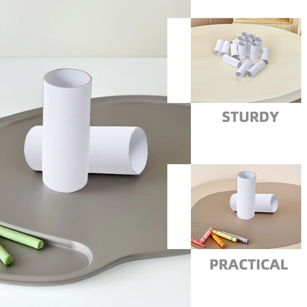 Tubos artesanais de papelão branco, 25 peças, rolos de papel diy para pintura, desenho, projetos escolares, crianças, criatividade, decorações de festa