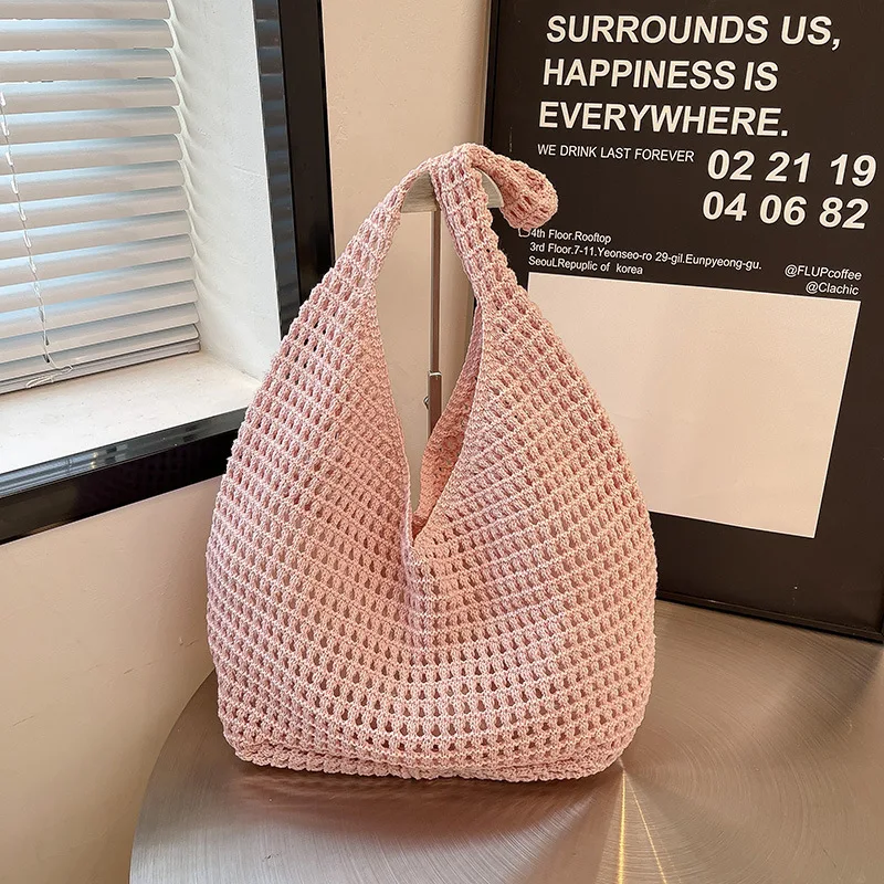 

Vacation beach grass woven bag, niche woven bag, 2025 new large capacity tote bag, women's single shoulder handbag