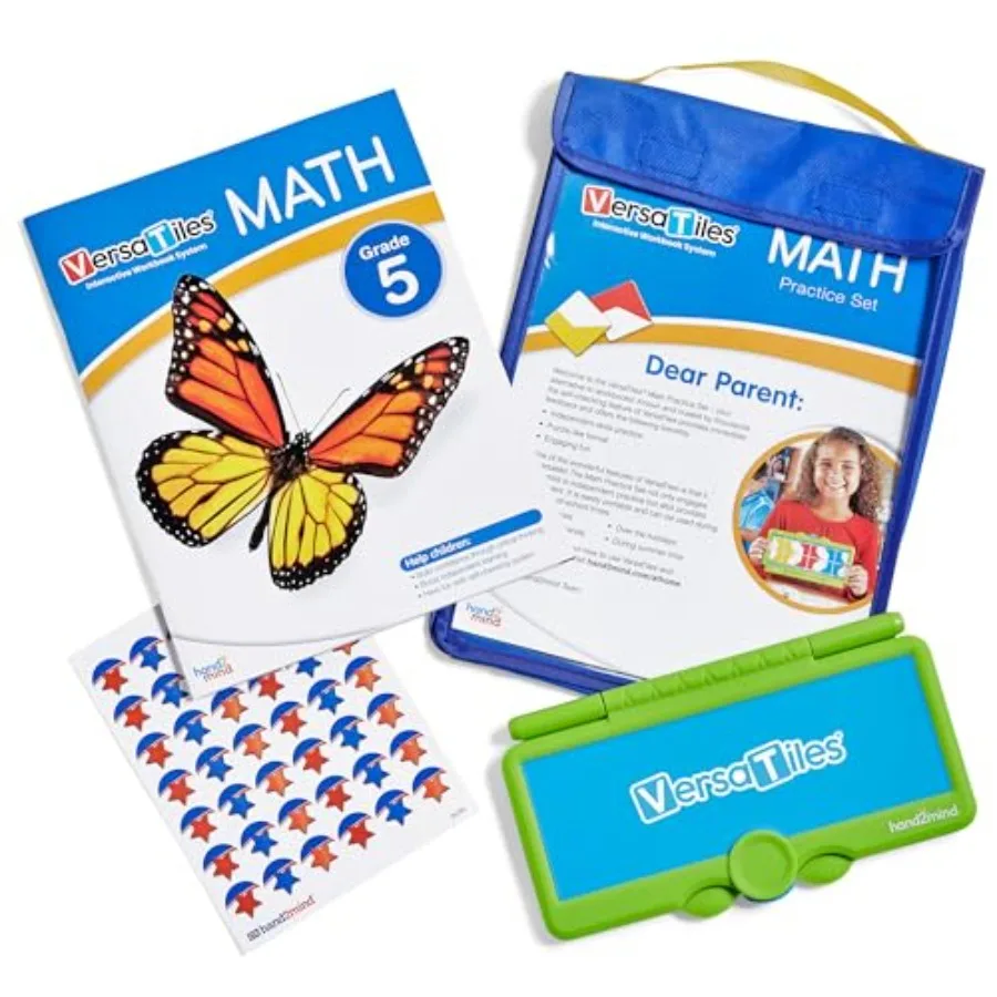 

VersaTiles Math Practice Take Along Set for Grade 5 Homeschool Curriculum Math Workbook for Students Elementary Classroom Must