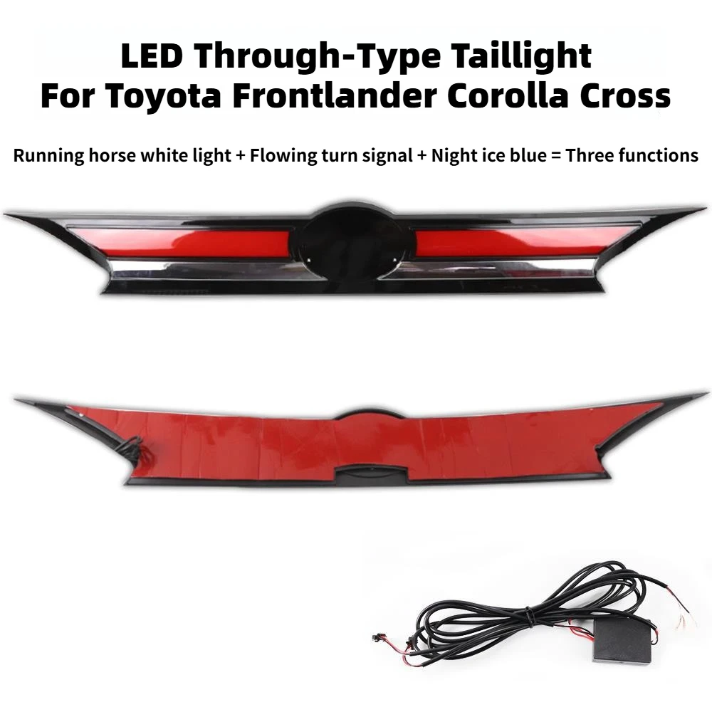 For Toyota Frontlander Corolla Cross 2022-2024 Through-Type Taillight Flowing Turn Signal Lamp Refit LED DRL Brake Tail Light