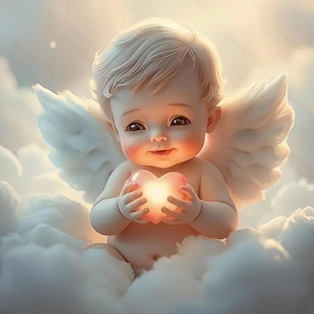 Love Little Angel Diamond Painting Set 1 Set, DIY Adult Full Diamond Home Decoration Painting Set, Adult Frameless Crafts