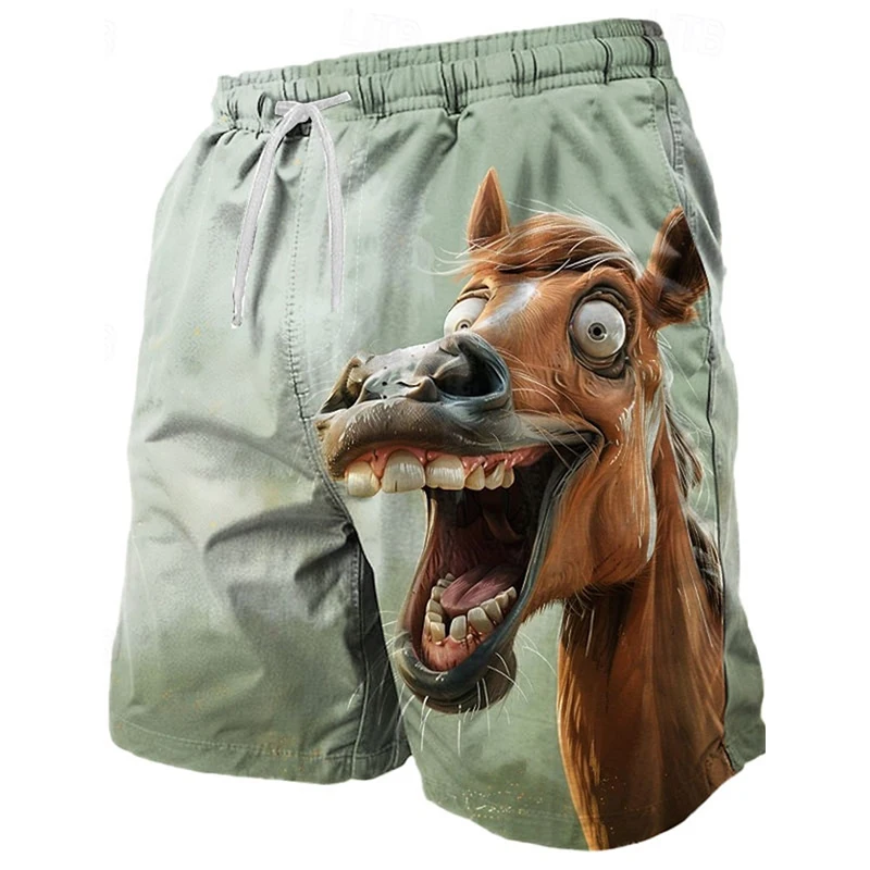 Funny Animal Beach Shorts Swimwear Sheep Pattern 3D Print Men Oversized Surfing Board Pants Holiday Swimsuit Trunks Kid Clothing