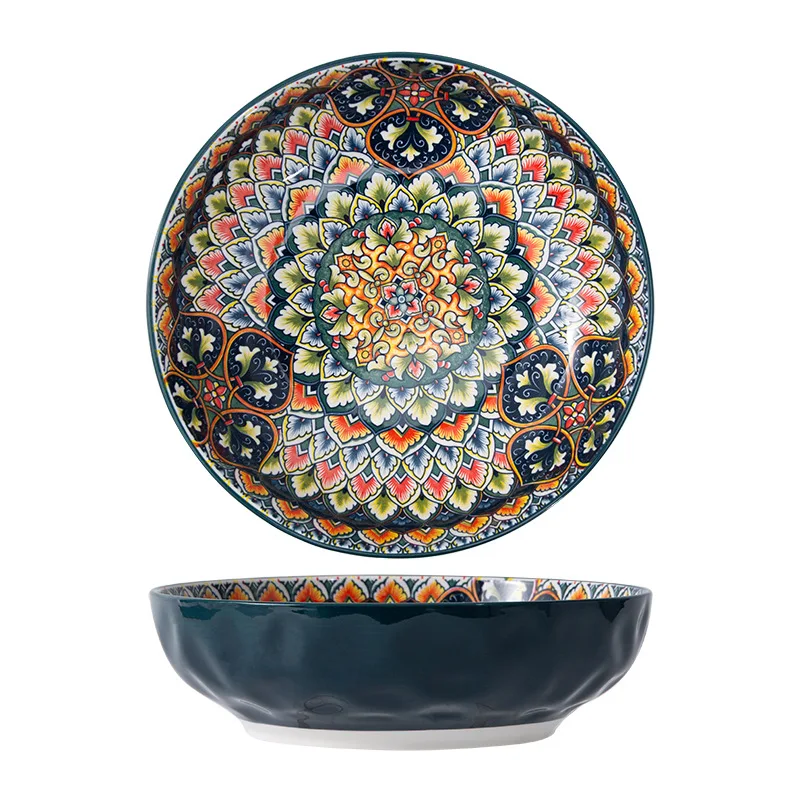 Bohemian Ceramic Tableware, Billy Tis Dishes, Luxurious Hand-painted Creative Household Rice Bowl Soup Dishes