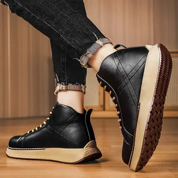 秋冬新款潮流高筒男鞋 時尚百搭滑板鞋 防水防油工作鞋 8 最佳銷售 男士高筒鞋 - №5