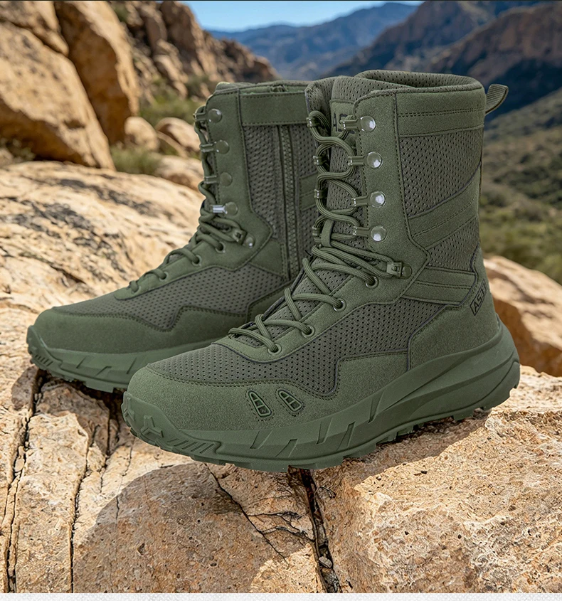 Neue taktische Stiefel für Herren, atmungsaktiv, wasserdicht, ultraleicht, für den Außenbereich, für Herren, Armee-Stiefel, schnelle Reaktion, Schnürung, Sicherheitsarbeit – Detail 31