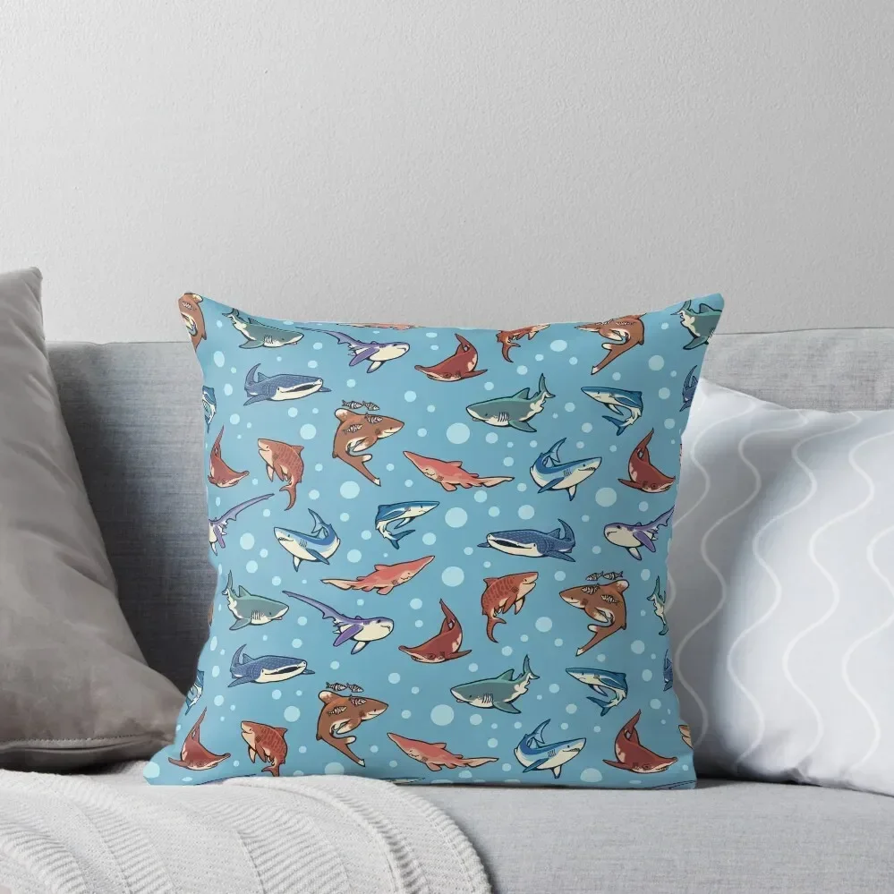 Sharks in the light blue Throw Pillow Pillowcases Couch Pillows Cusions Cover pillow