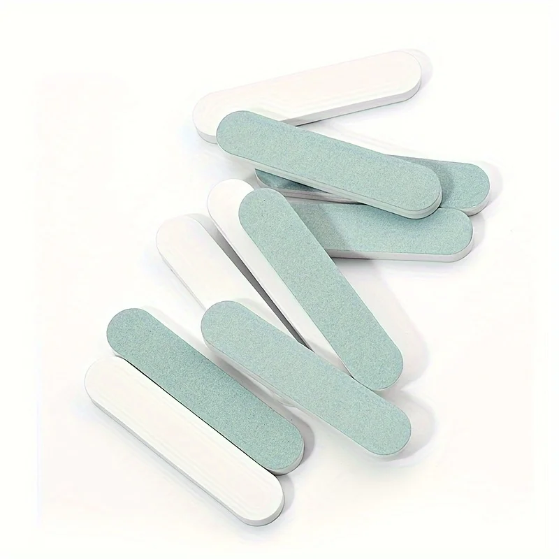 10pcs Double Sided Mini Nail File Strips Sanding Polishing Emery Board Nail Buffers Portable Travel Manicure Pedicure Tools