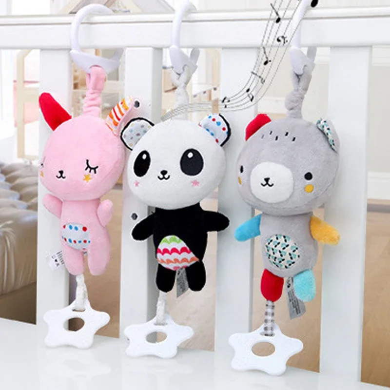 Children's Toys Newborn Baby Plush Stroller Rattles Mobiles Cartoon Animal Hanging Bell Educational Baby 0-12 Months Speelgoed