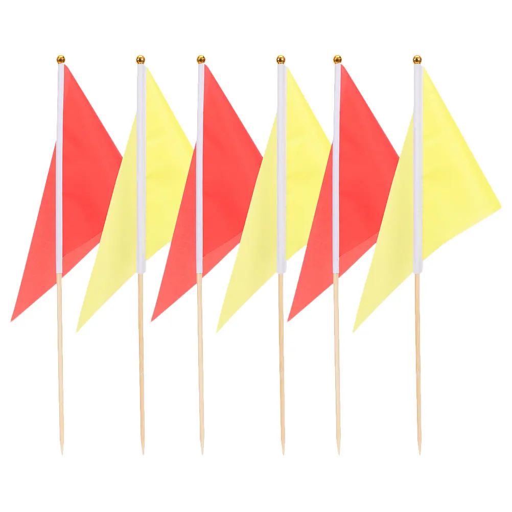 

6pcs Polyester Triangular Flags for Lawn Yard Garden Construction Bright Color Marker Flags Landscaping Supplies Dog Training