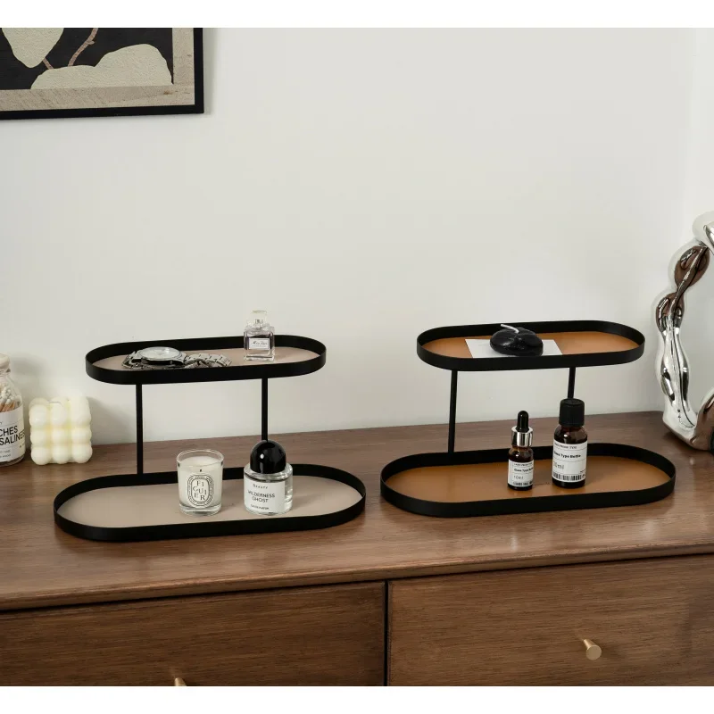Desktop Jewelry Rack Cosmetic Storage Box Perfume Aromatherapy Storage Tray Iron Storage Rack